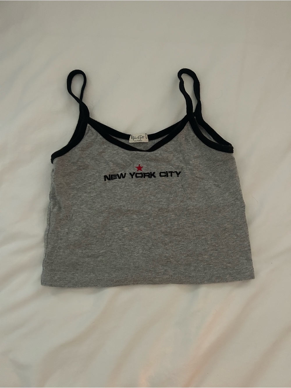NEW YORK CITY Grey & Black Crop Tank Top